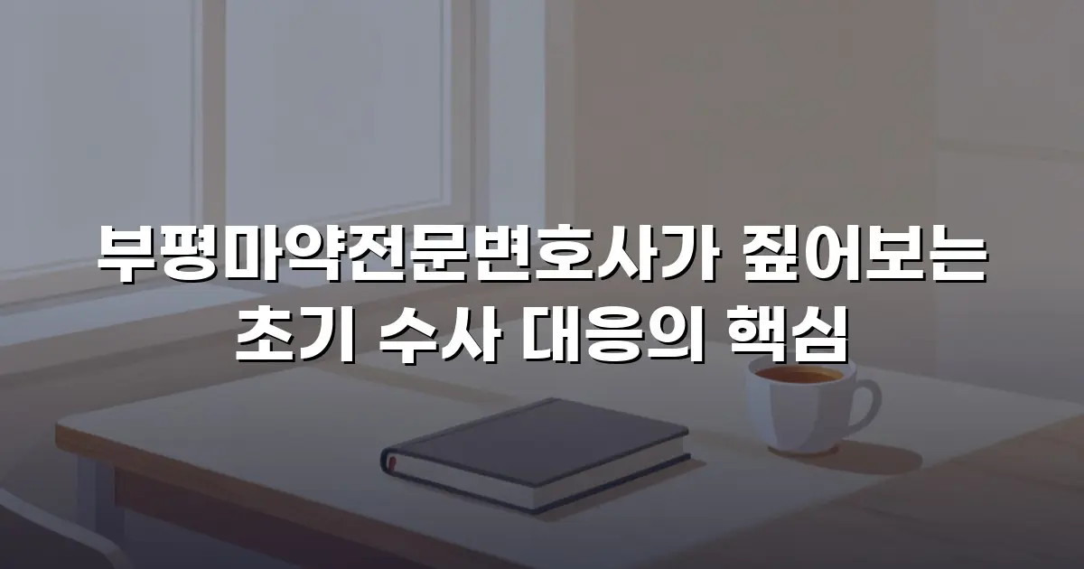 부평마약전문변호사가 짚어보는 초기 수사 대응의 핵심