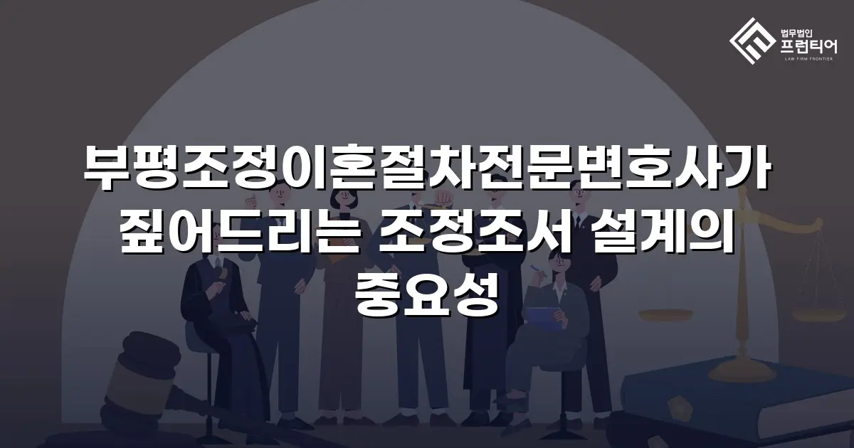부평조정이혼절차전문변호사가 짚어드리는 조정조서 설계의 중요성