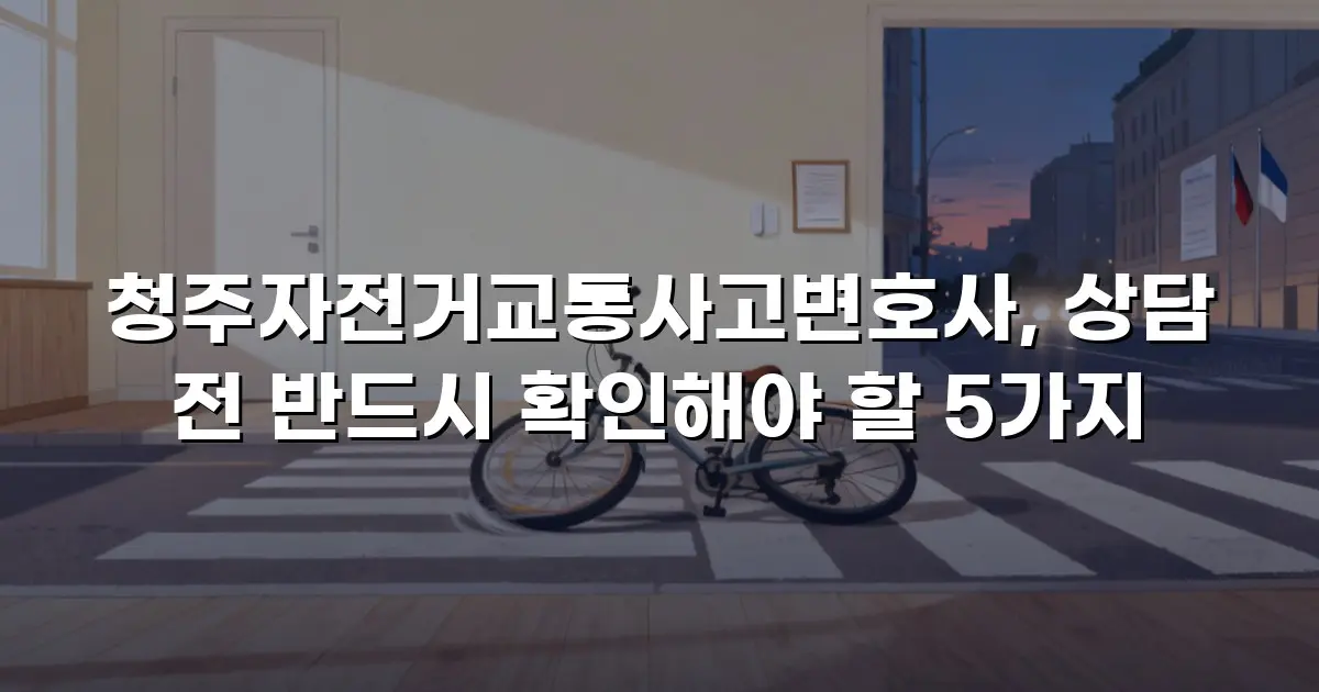 청주자전거교통사고변호사, 상담 전 반드시 확인해야 할 5가지