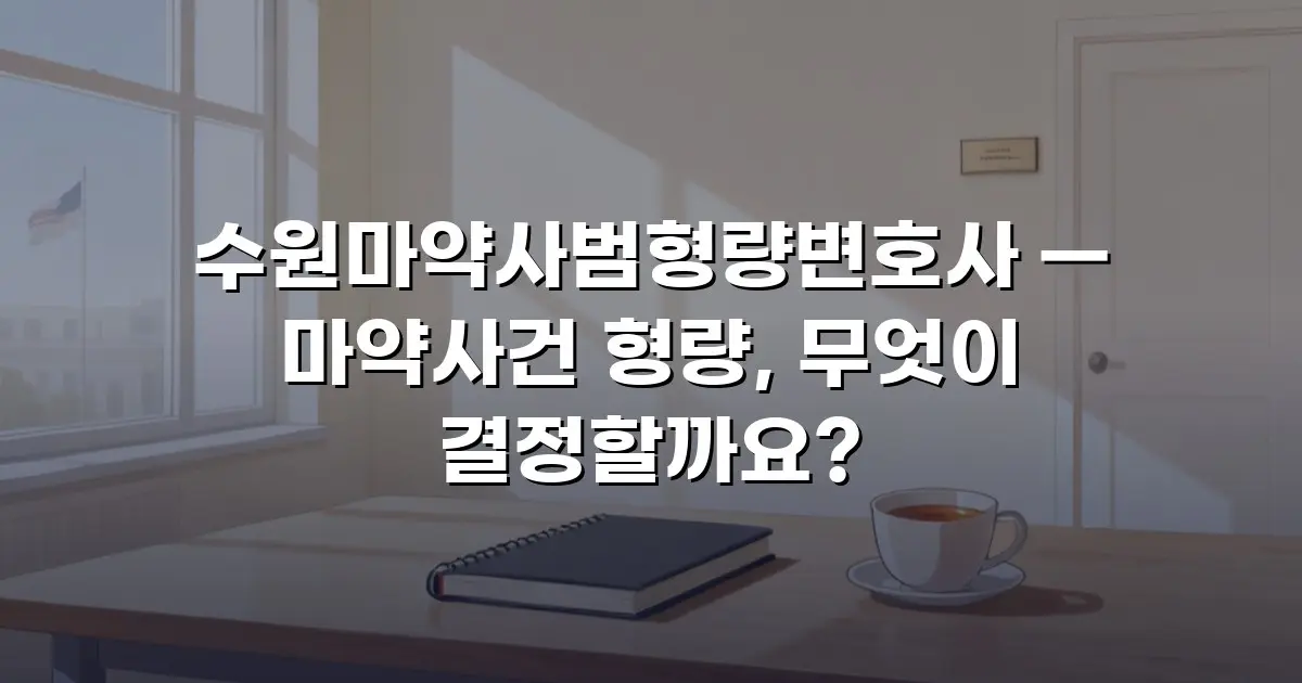 수원마약사범형량변호사 — 마약사건 형량, 무엇이 결정할까요?