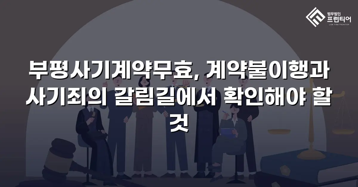 부평사기계약무효, 계약불이행과 사기죄의 갈림길에서 확인해야 할 것