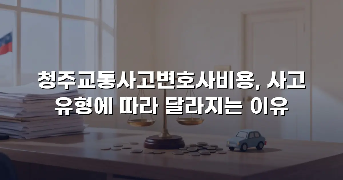 청주교통사고변호사비용, 사고 유형에 따라 달라지는 이유