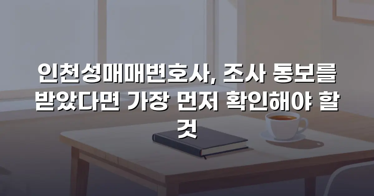 인천성매매변호사, 조사 통보를 받았다면 가장 먼저 확인해야 할 것