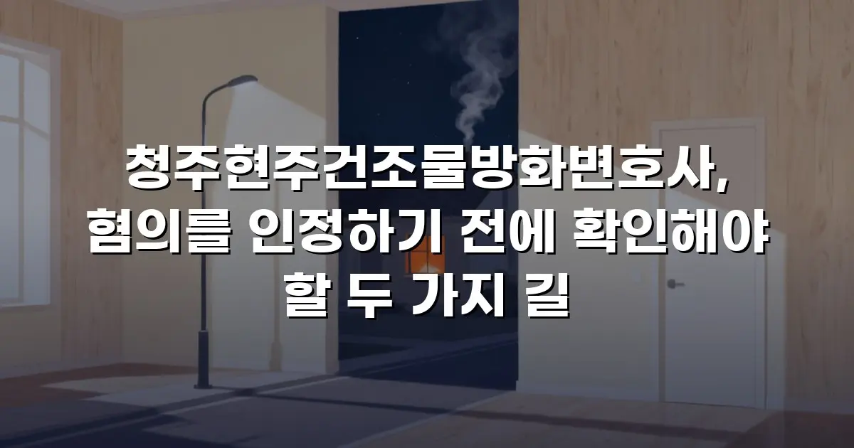 청주현주건조물방화변호사, 혐의를 인정하기 전에 확인해야 할 두 가지 길