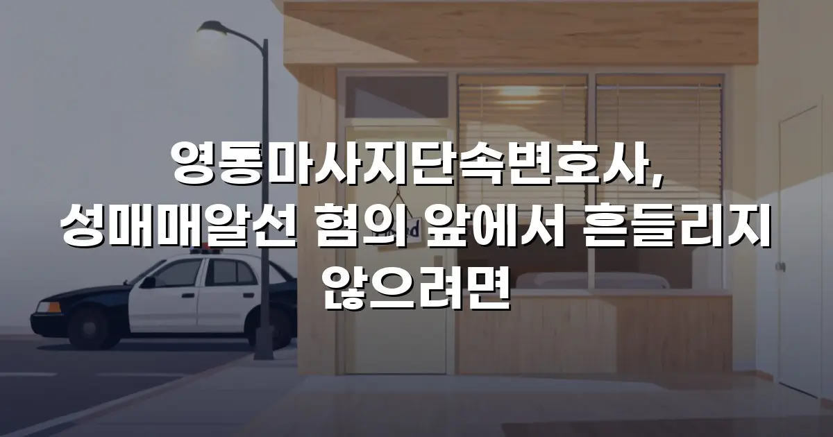 영통마사지단속변호사, 성매매알선 혐의 앞에서 흔들리지 않으려면