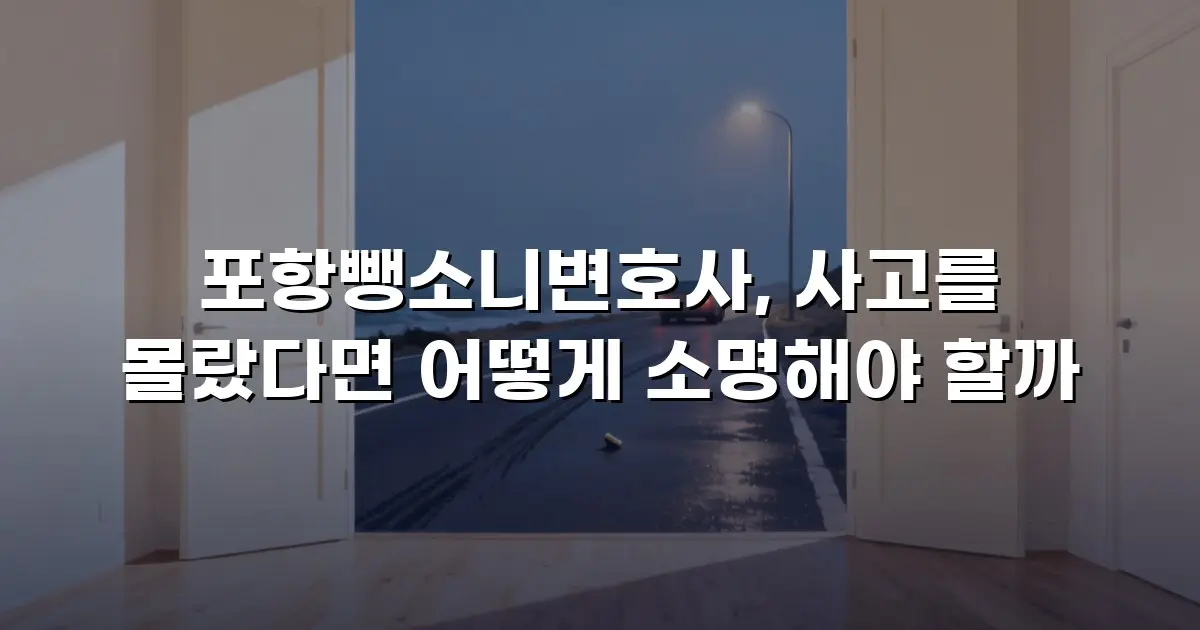 포항뺑소니변호사, 사고를 몰랐다면 어떻게 소명해야 할까