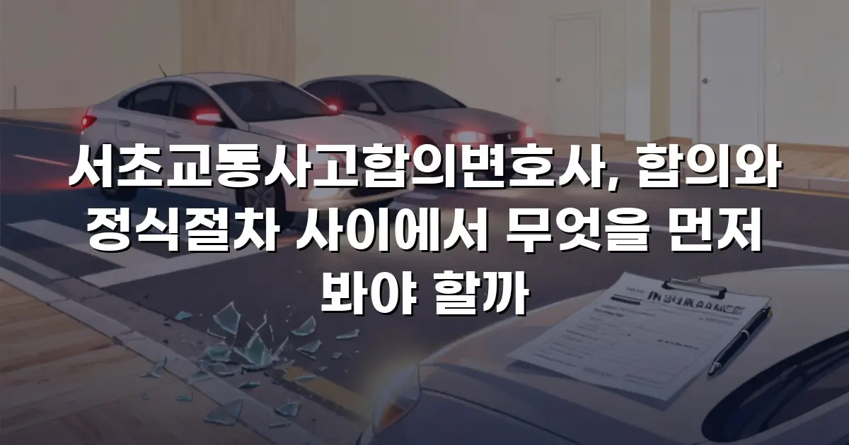 서초교통사고합의변호사, 합의와 정식절차 사이에서 무엇을 먼저 봐야 할까