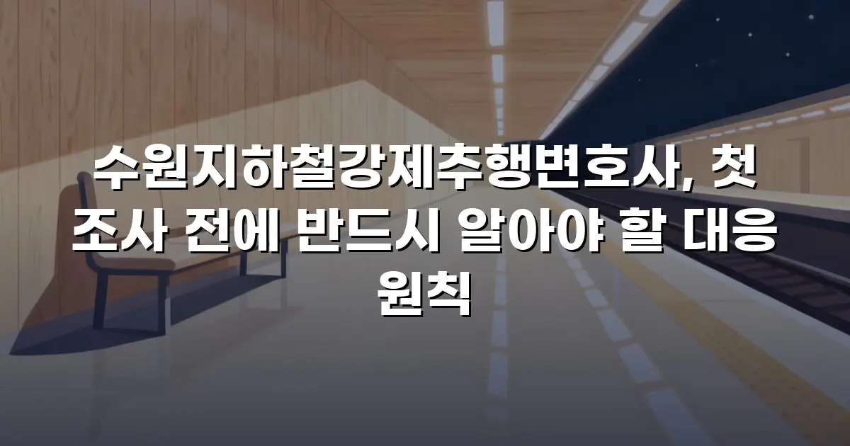 수원지하철강제추행변호사, 첫 조사 전에 반드시 알아야 할 대응 원칙