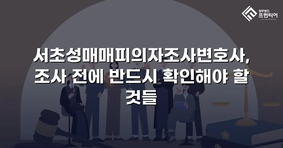 서초성매매피의자조사변호사, 조사 전에 반드시 확인해야 할 것들