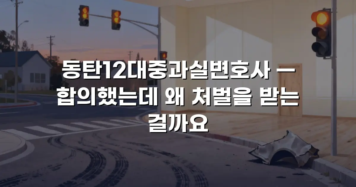 동탄12대중과실변호사 — 합의했는데 왜 처벌을 받는 걸까요