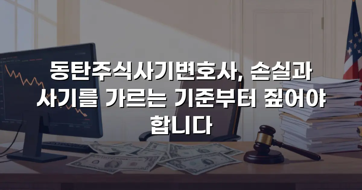 동탄주식사기변호사, 손실과 사기를 가르는 기준부터 짚어야 합니다