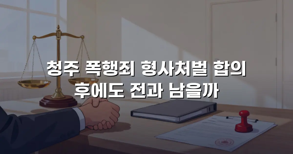 청주 폭행죄 형사처벌 합의 후에도 전과 남을까