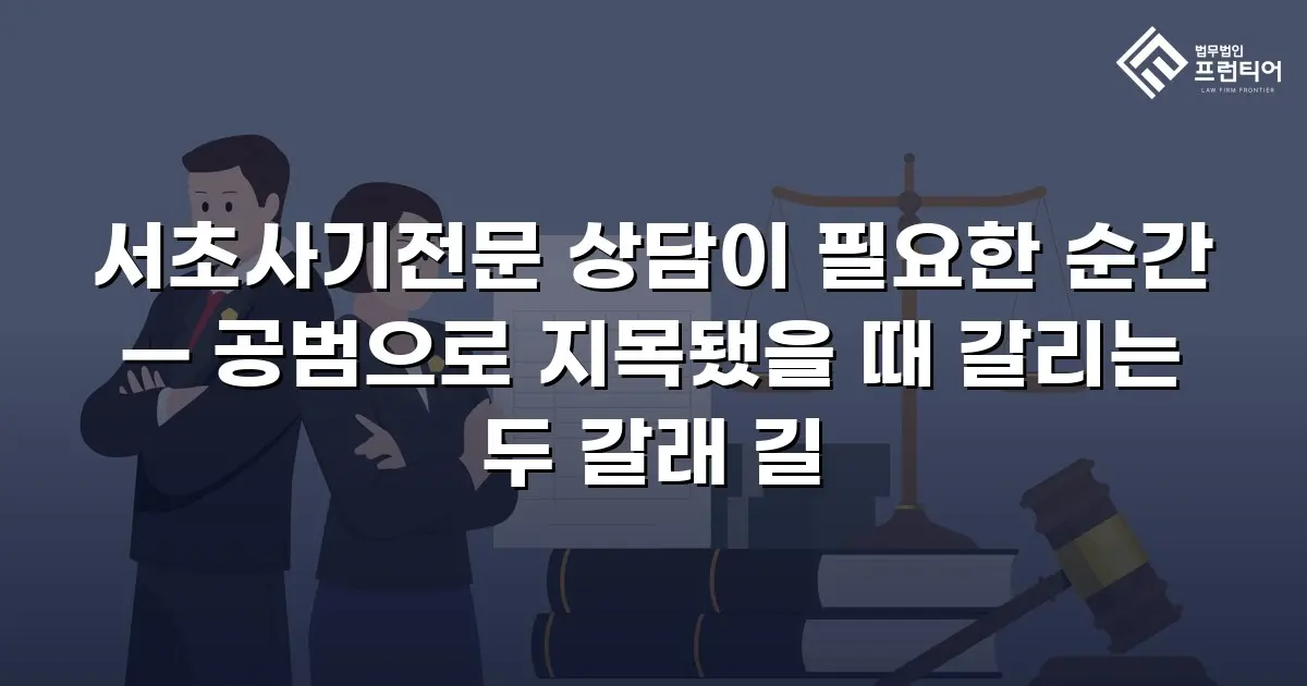 서초사기전문 상담이 필요한 순간 — 공범으로 지목됐을 때 갈리는 두 갈래 길