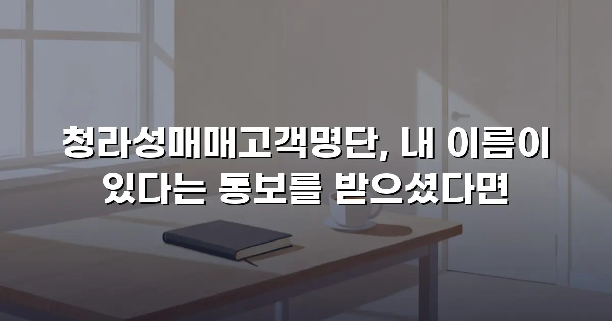 청라성매매고객명단, 내 이름이 있다는 통보를 받으셨다면