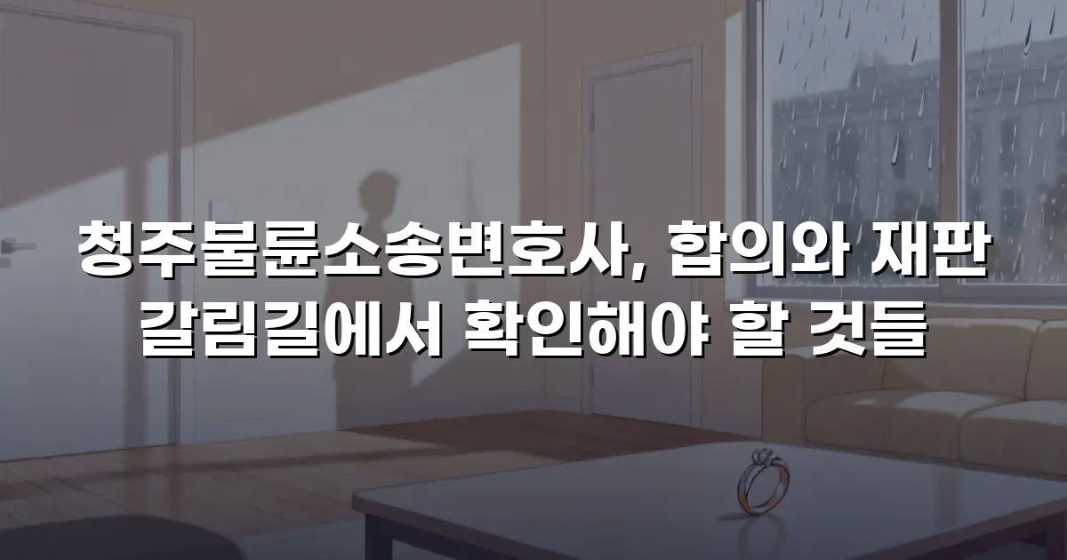 청주불륜소송변호사, 합의와 재판 갈림길에서 확인해야 할 것들