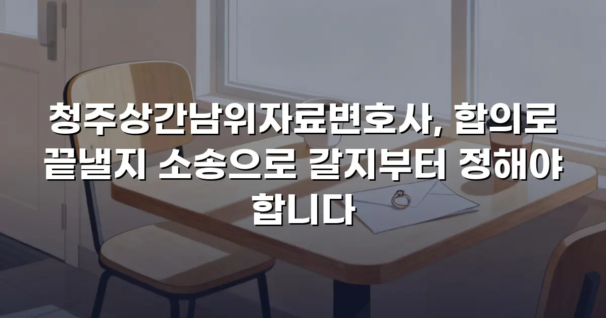 청주상간남위자료변호사, 합의로 끝낼지 소송으로 갈지부터 정해야 합니다