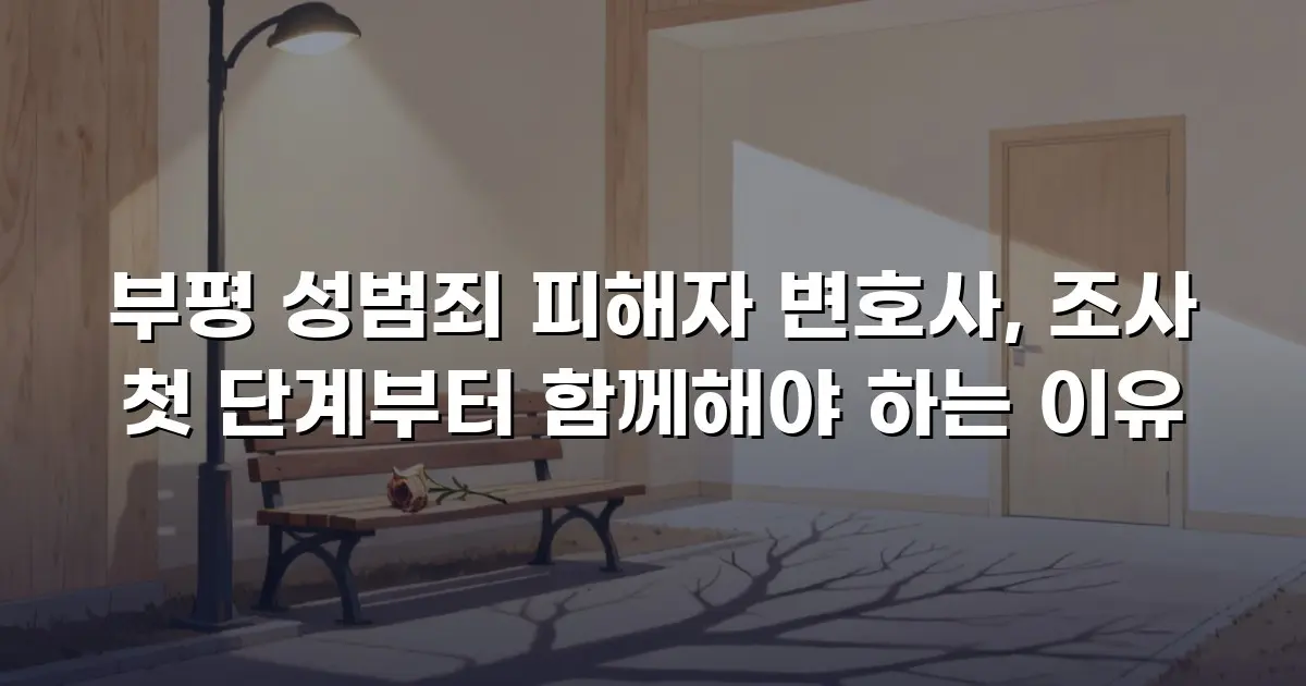 부평 성범죄 피해자 변호사, 조사 첫 단계부터 함께해야 하는 이유