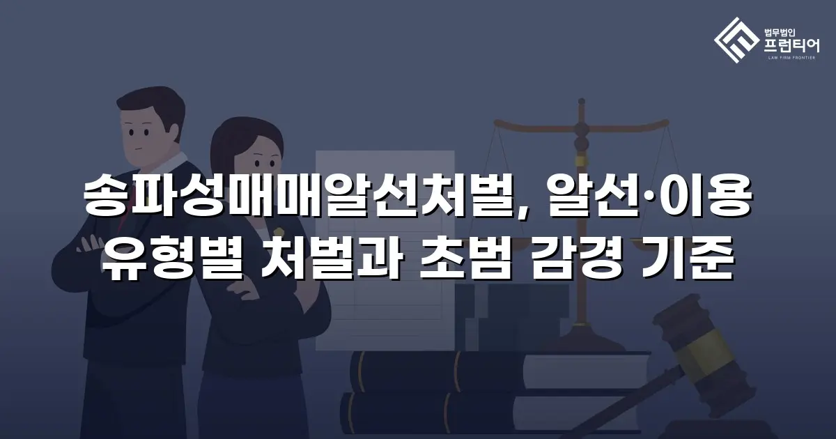 송파성매매알선처벌, 알선·이용 유형별 처벌과 초범 감경 기준