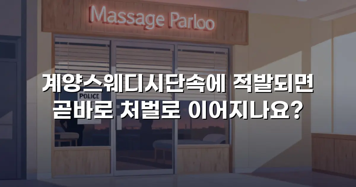 계양스웨디시단속에 적발되면 곧바로 처벌로 이어지나요?