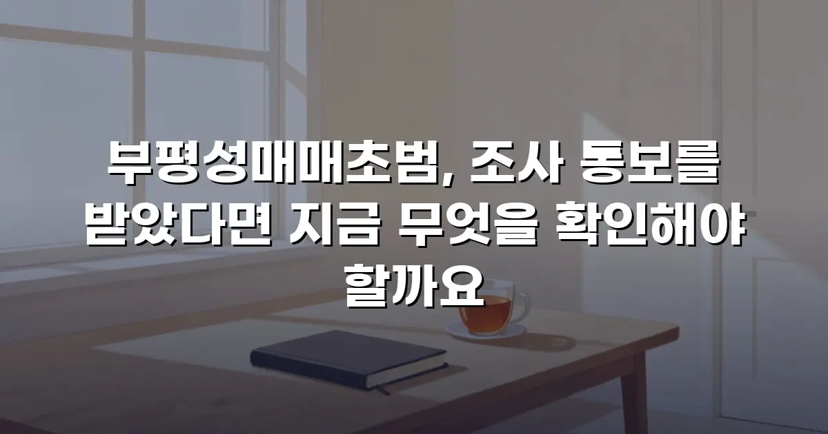 부평성매매초범, 조사 통보를 받았다면 지금 무엇을 확인해야 할까요