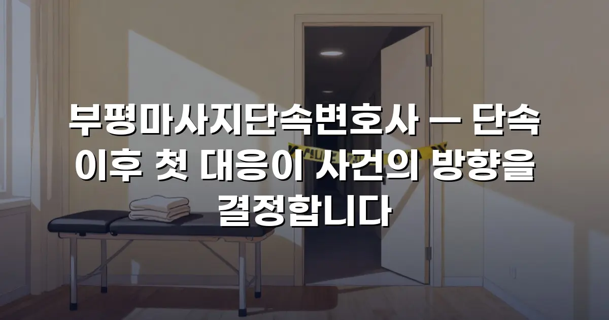 부평마사지단속변호사 — 단속 이후 첫 대응이 사건의 방향을 결정합니다