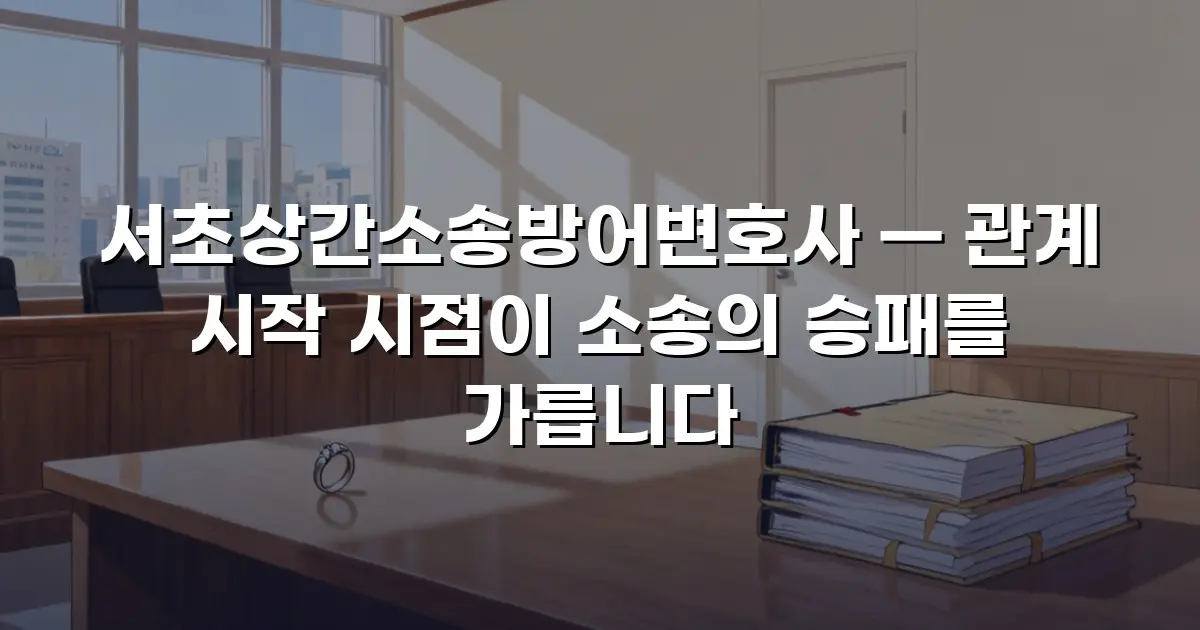 서초상간소송방어변호사 — 관계 시작 시점이 소송의 승패를 가릅니다