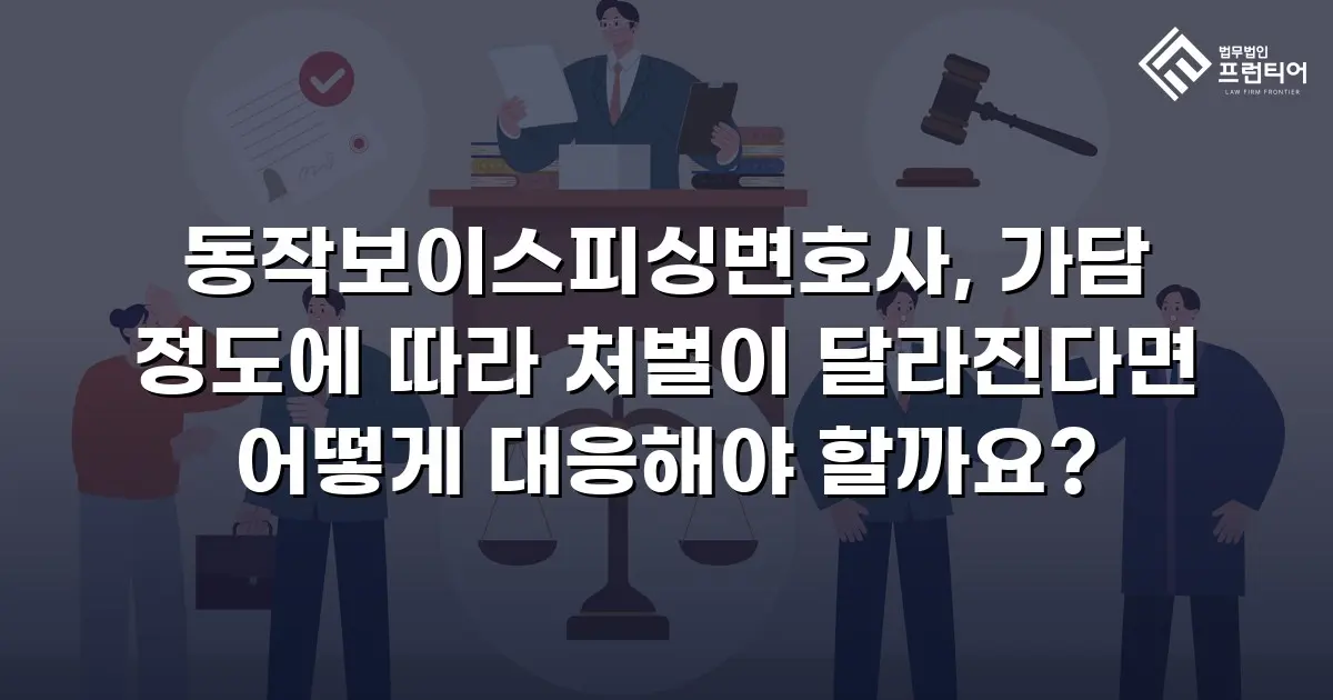 동작보이스피싱변호사, 가담 정도에 따라 처벌이 달라진다면 어떻게 대응해야 할까요?