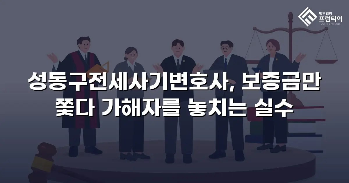 성동구전세사기변호사, 보증금만 쫓다 가해자를 놓치는 실수