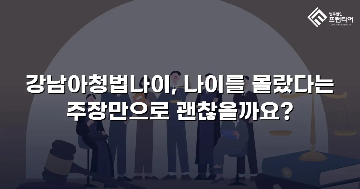 강남아청법나이, 나이를 몰랐다는 주장만으로 괜찮을까요?