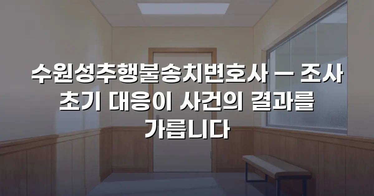 수원성추행불송치변호사 — 조사 초기 대응이 사건의 결과를 가릅니다