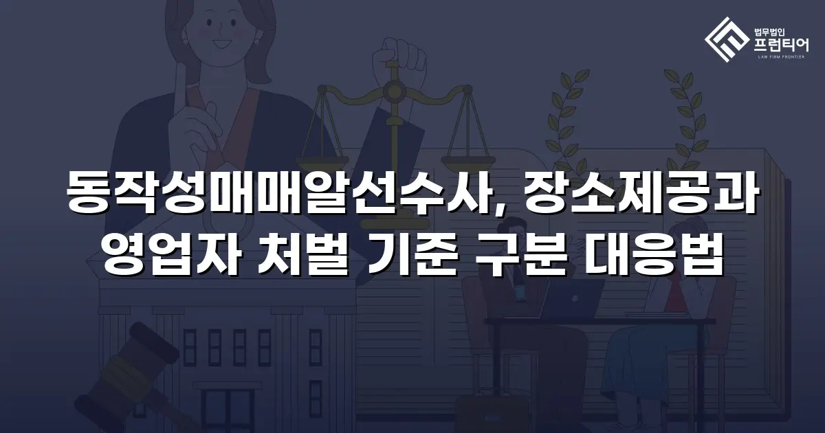 동작성매매알선수사, 장소제공과 영업자 처벌 기준 구분 대응법