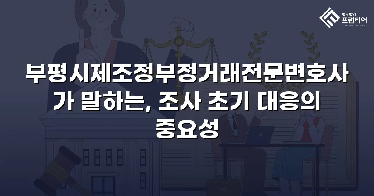 부평시제조정부정거래전문변호사가 말하는, 조사 초기 대응의 중요성