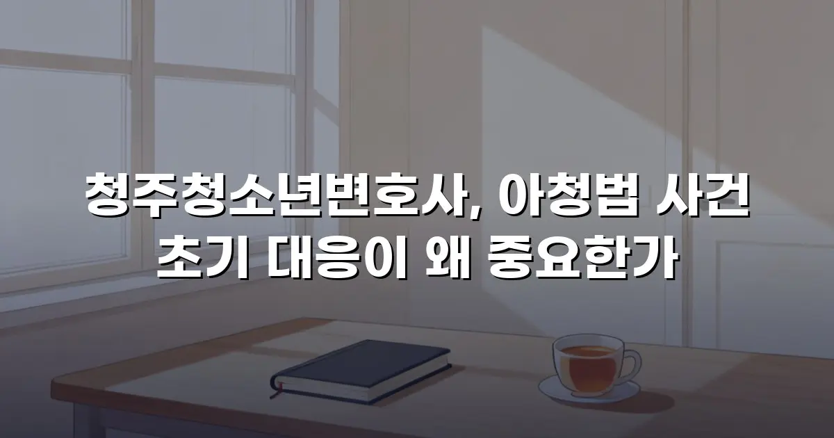청주청소년변호사, 아청법 사건 초기 대응이 왜 중요한가