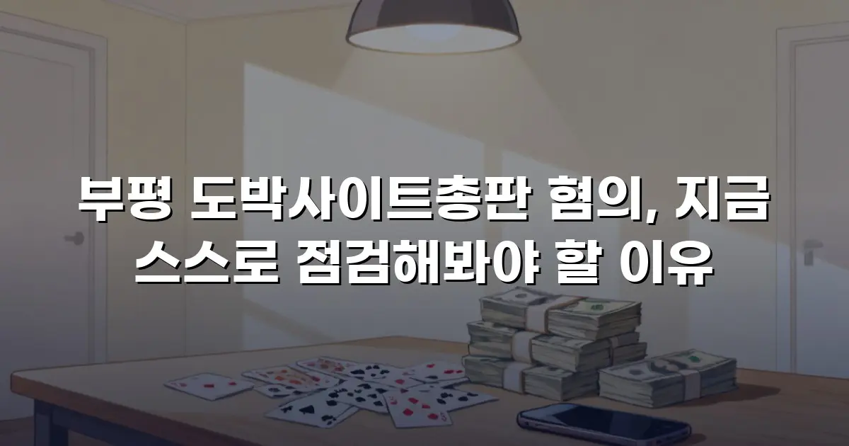 부평 도박사이트총판 혐의, 지금 스스로 점검해봐야 할 이유