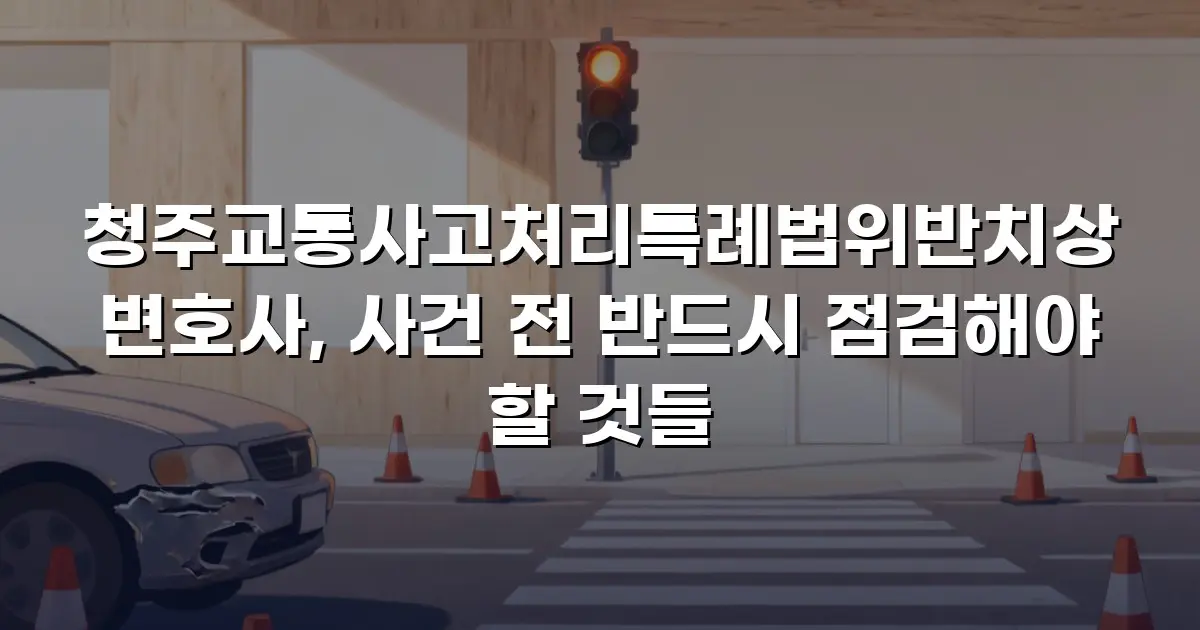 청주교통사고처리특례법위반치상변호사, 사건 전 반드시 점검해야 할 것들