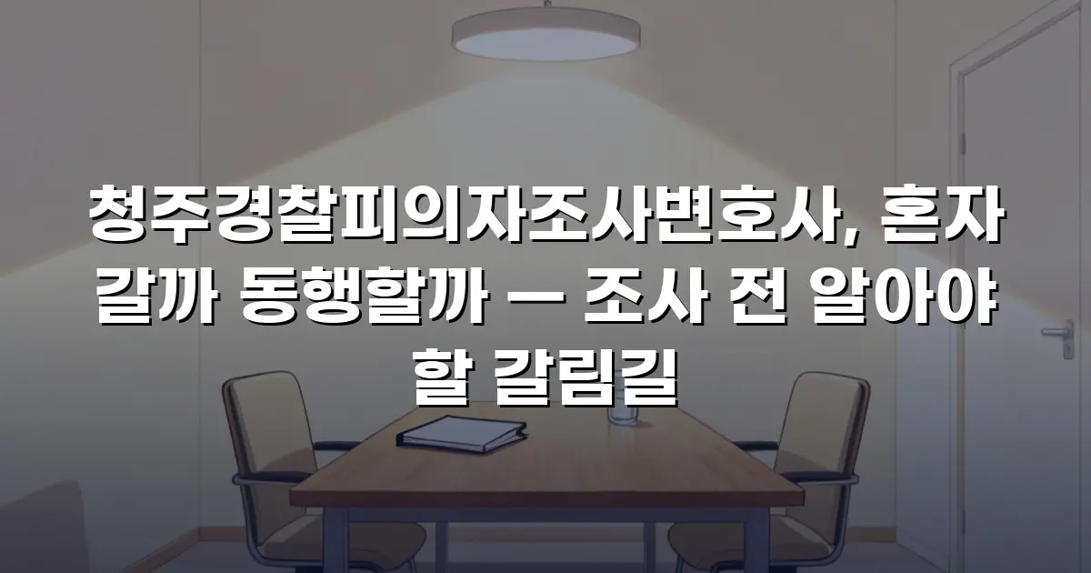 청주경찰피의자조사변호사, 혼자 갈까 동행할까 — 조사 전 알아야 할 갈림길