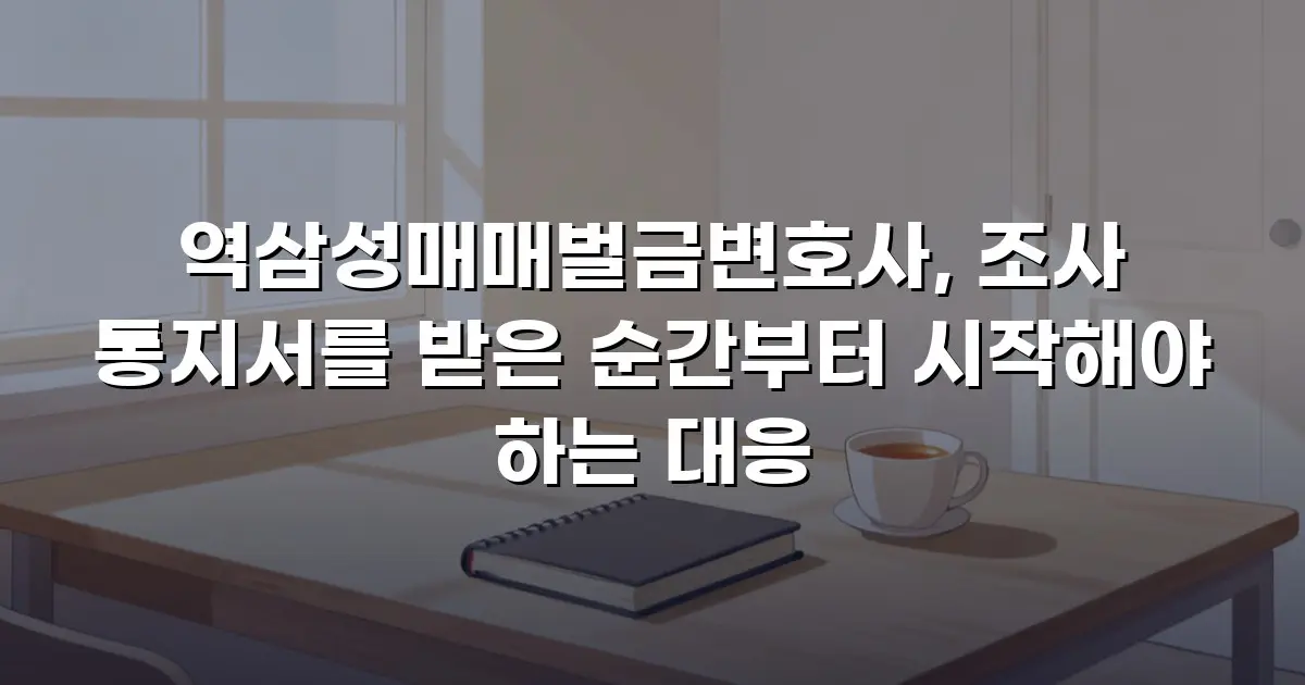역삼성매매벌금변호사, 조사 통지서를 받은 순간부터 시작해야 하는 대응