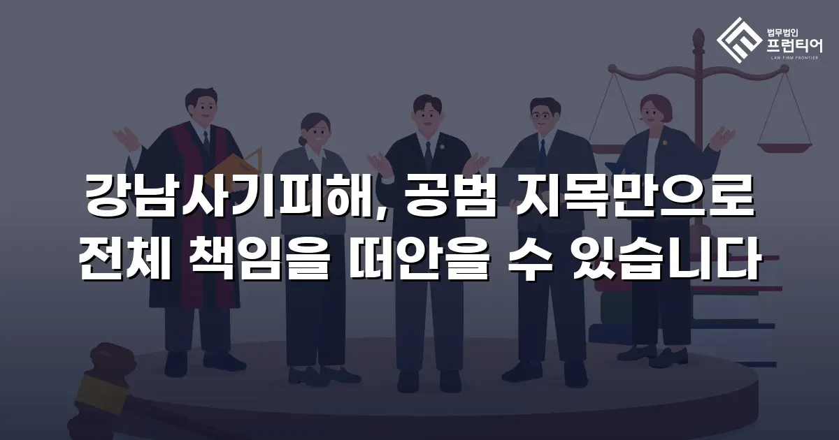 강남사기피해, 공범 지목만으로 전체 책임을 떠안을 수 있습니다