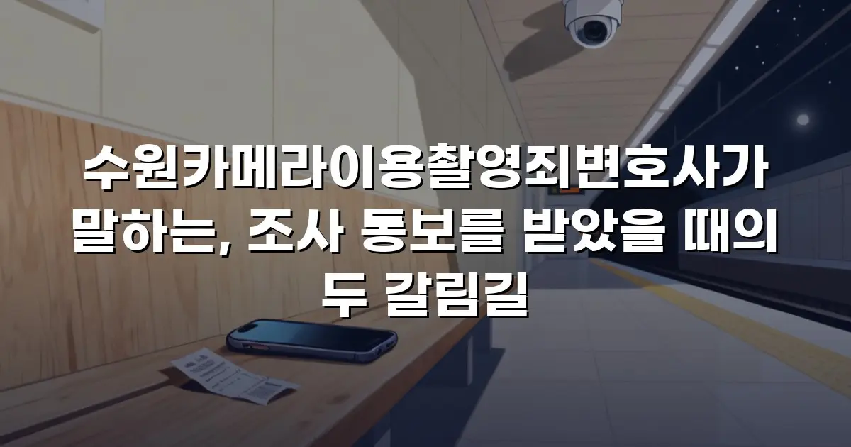 수원카메라이용촬영죄변호사가 말하는, 조사 통보를 받았을 때의 두 갈림길