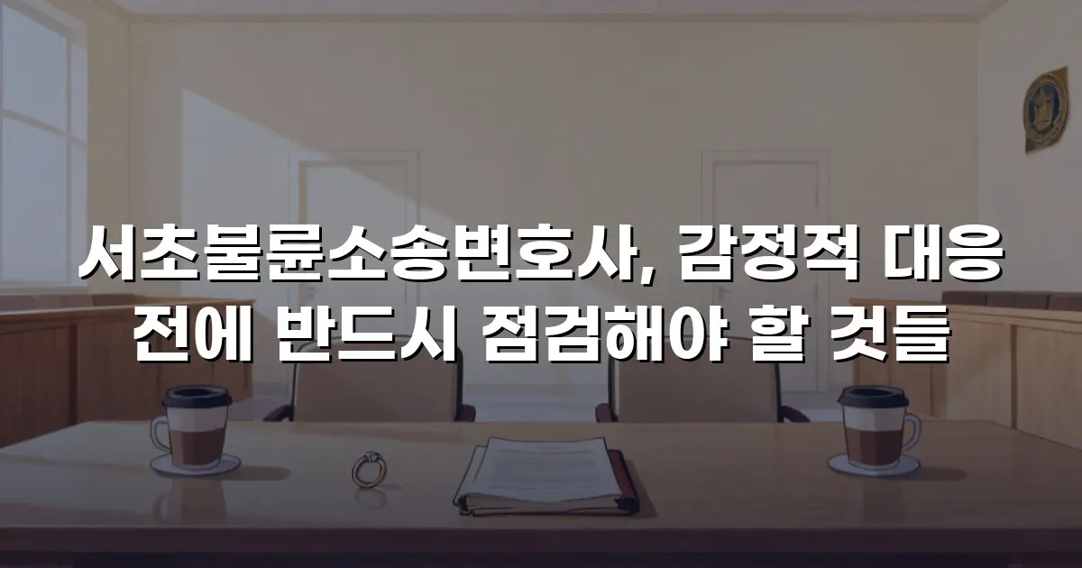 서초불륜소송변호사, 감정적 대응 전에 반드시 점검해야 할 것들
