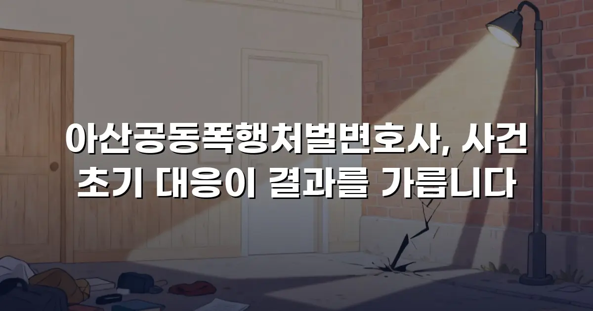 아산공동폭행처벌변호사, 사건 초기 대응이 결과를 가릅니다
