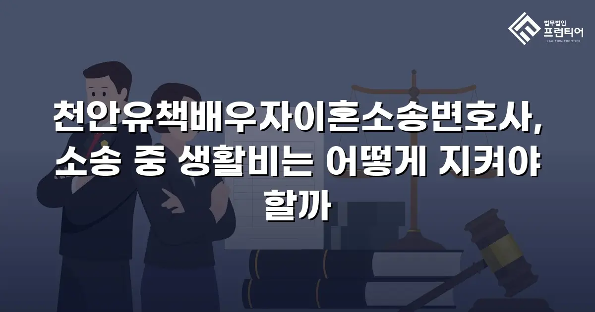 천안유책배우자이혼소송변호사, 소송 중 생활비는 어떻게 지켜야 할까
