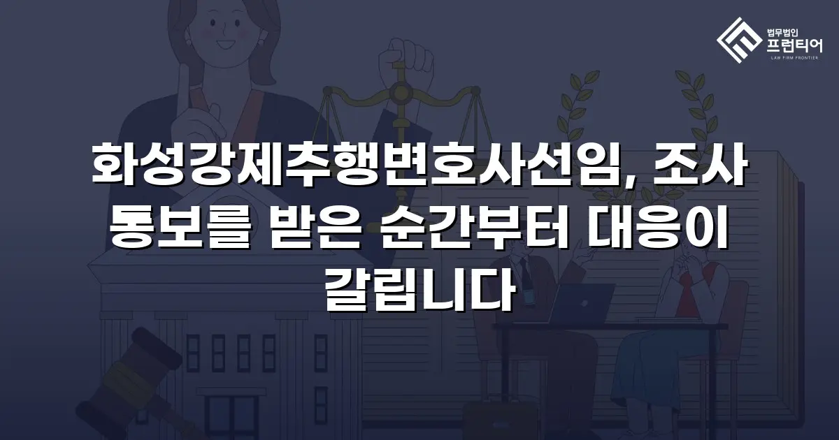 화성강제추행변호사선임, 조사 통보를 받은 순간부터 대응이 갈립니다