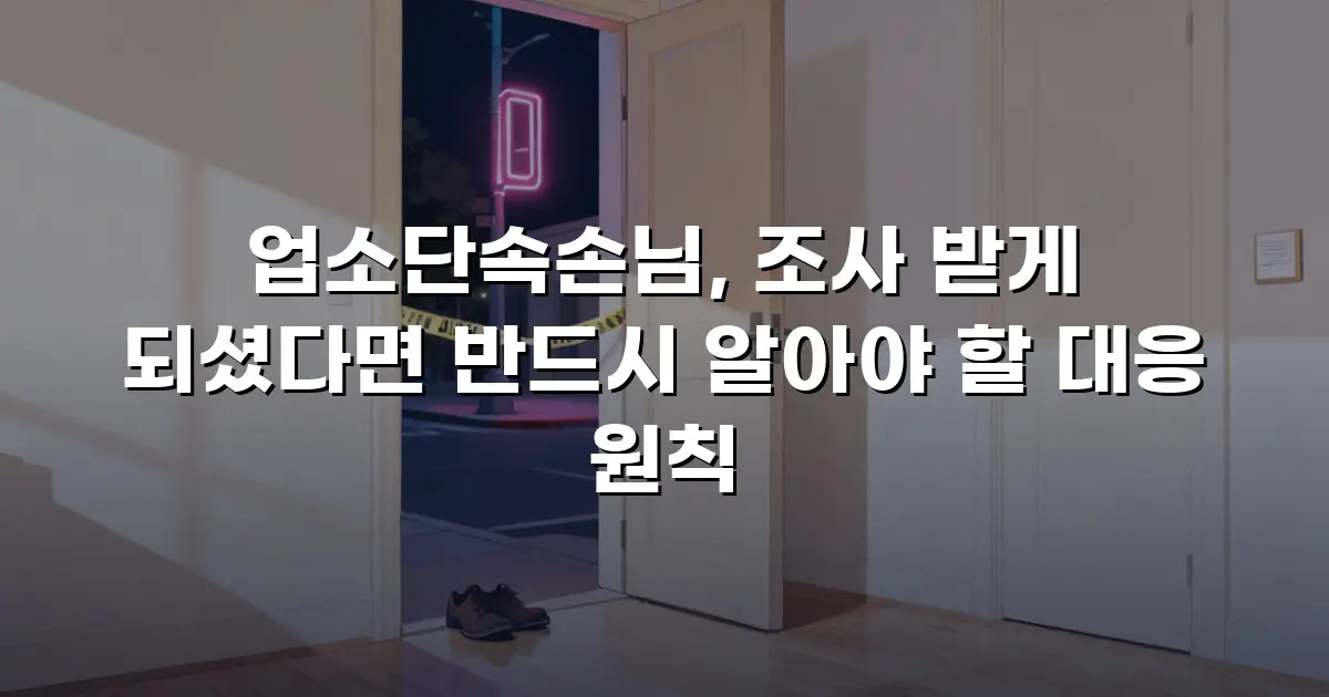 업소단속손님, 조사 받게 되셨다면 반드시 알아야 할 대응 원칙