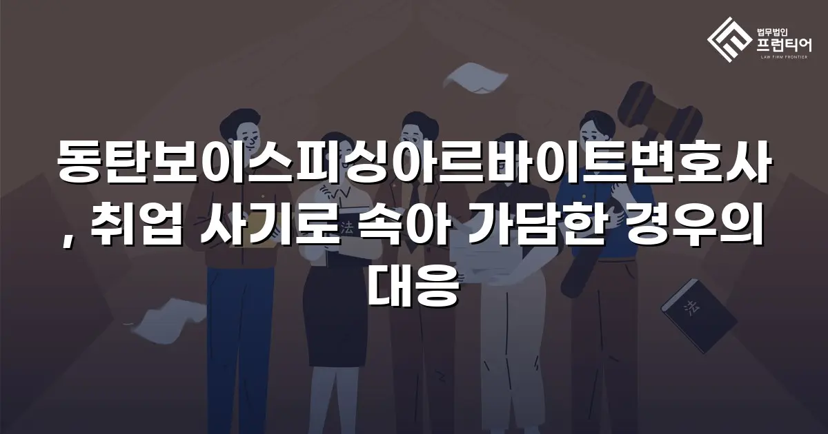 동탄보이스피싱아르바이트변호사, 취업 사기로 속아 가담한 경우의 대응
