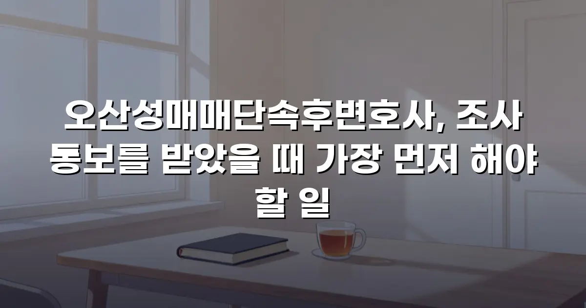 오산성매매단속후변호사, 조사 통보를 받았을 때 가장 먼저 해야 할 일