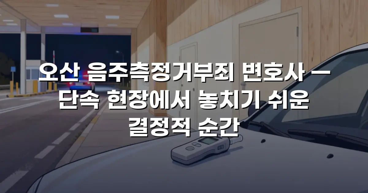 오산 음주측정거부죄 변호사 — 단속 현장에서 놓치기 쉬운 결정적 순간