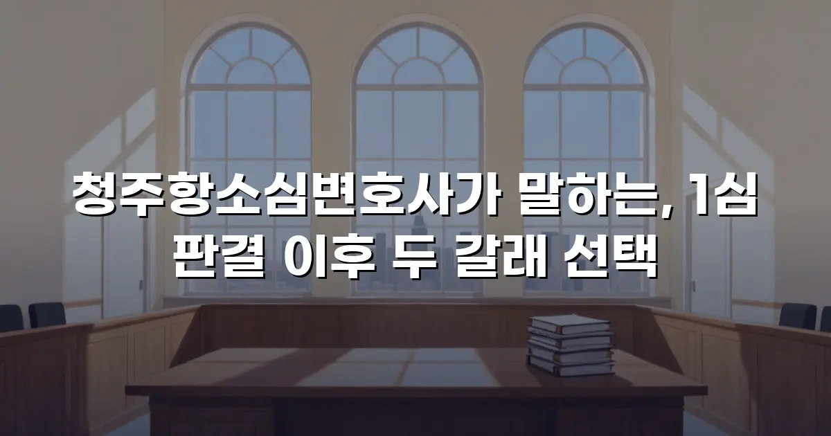 청주항소심변호사가 말하는, 1심 판결 이후 두 갈래 선택