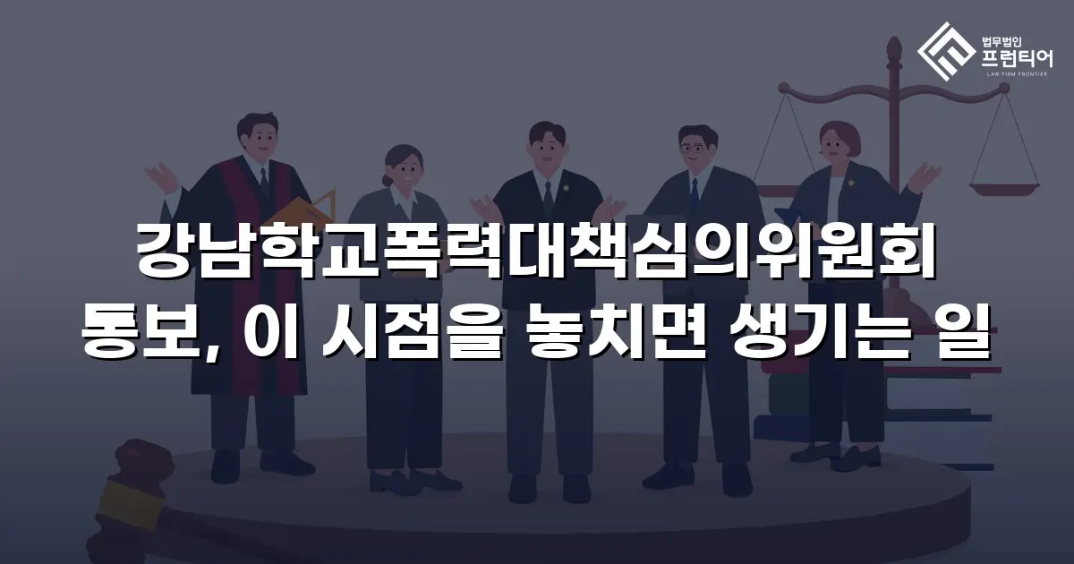 강남학교폭력대책심의위원회 통보, 이 시점을 놓치면 생기는 일