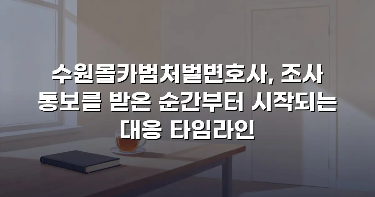 수원몰카범처벌변호사, 조사 통보를 받은 순간부터 시작되는 대응 타임라인